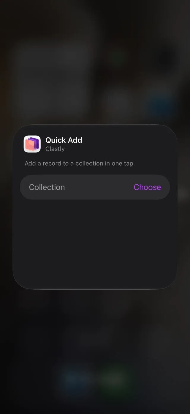 Destination collection setting for the Quick Add control